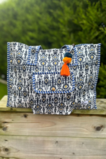 Blue Ikat -Tote Bag