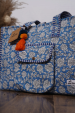 Light Blue Floral -Tote Bag - Image 3