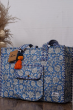 Light Blue Floral -Tote Bag