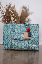 Light Green Floral -Tote Bag - Image 2