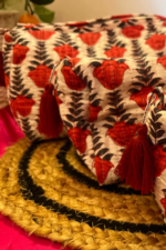 Red White Floral - Pouches Set Of 3 - Image 3