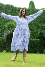 Blue Twirl Midi Dress