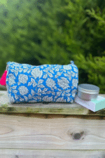 Light Blue Floral -Pouches Set Of 3